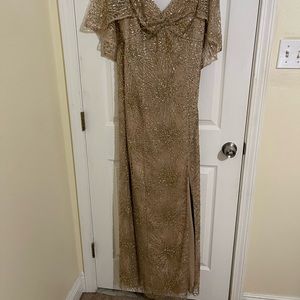 Gold sequined evening gown
